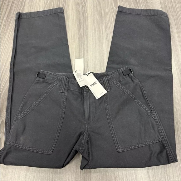 ARITZIA TNA Marco Pants Relaxed Super Low Rise Utility Pants BLACK Size 0 - Picture 6 of 8